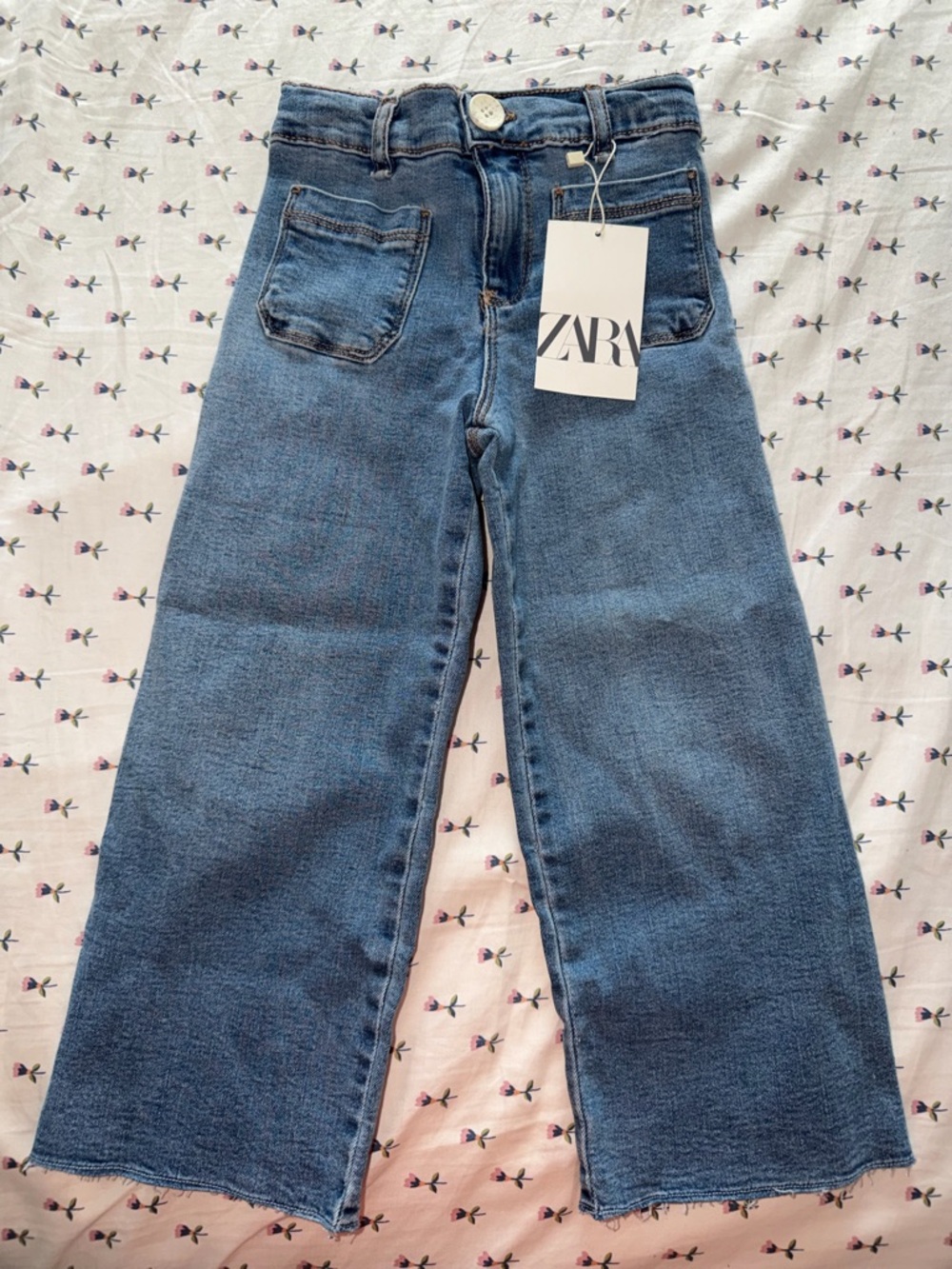 Zara Kids Mid Blue Wide-Leg Jeans